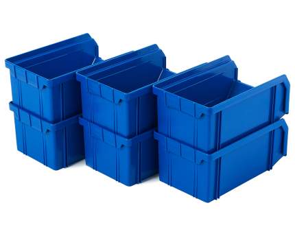 Пластиковый ящик Стелла-техник V-1-К6-синий , 172х102х75мм, комплект 6 штук