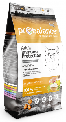 Сухой корм для кошек ProBalance Immuno Protection, защита иммунитета, курица, индейка 10кг