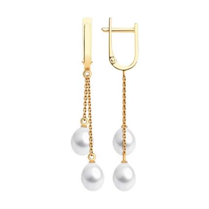 Серьги подвески из красного золота SOKOLOV 792435, жемчуг культивированный