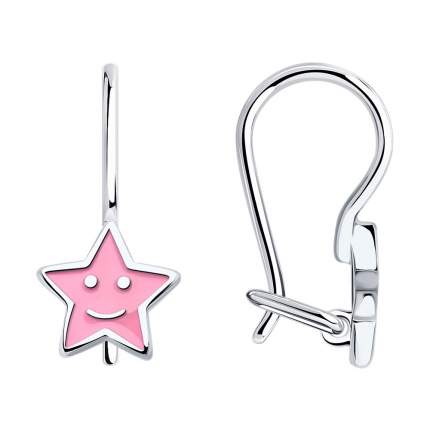 Материал изделия: серебро, Тип: серьги, Цвет вставки: розовый, Цвет материала:   ...