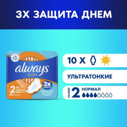 Прокладки гигиенические Always Ultra Normal Plus Single 4 капли 10 шт.