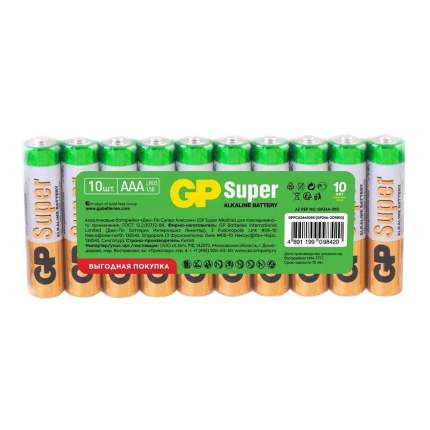 Батарейки GP Batteries Super алкалиновые, ААА, в плёнке, 10 шт