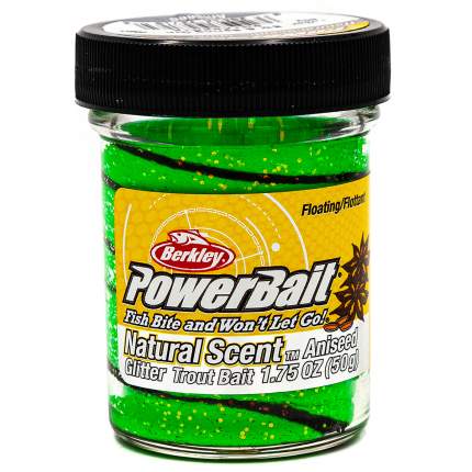 Паста форелевая Berkley Powerbait Natural Scent Glitter Trout Bait (50 г)  Garlic Chartreuse купить по цене 610 руб. в интернет-магазине