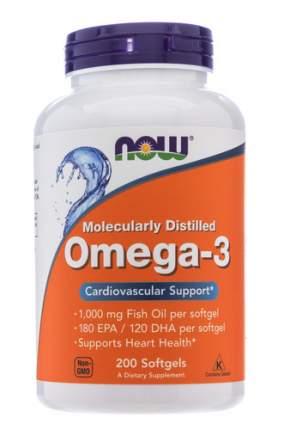 Omega-3 NOW 1000 мг капсулы 200 шт.