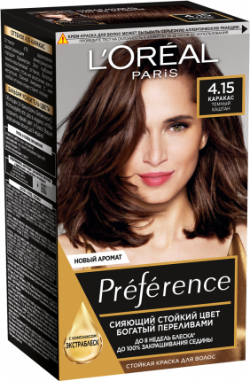 Краска для волос L'Oreal Paris Preference оттенок 4,15 Каракас темно-каштановый