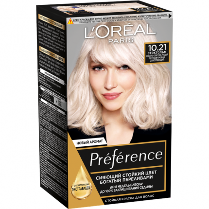 Краска для волос L'Oreal Paris Preference оттенок 10,21 Стокгольм