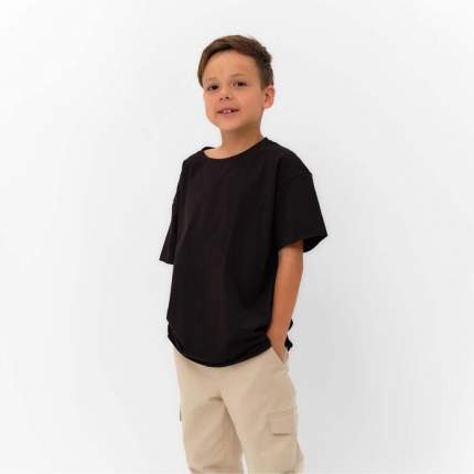 Материал верха: хлопок; эластан, Тип: футболка детская, Цвет производителя: черный, Цвет:   ...