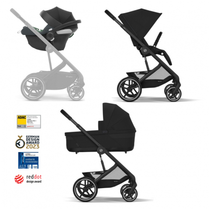 Коляска 3 в 1 Cybex Balios S Lux 2025 Moon Black