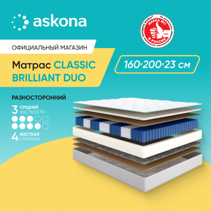 Матрас Askona Classic Brilliant Duo 160x200