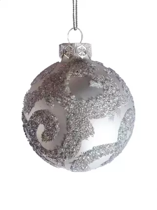 Шар на ель Феникс Present из стекла 93189 8 см 1 шт. белый