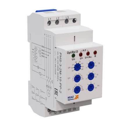 Реле контроля фаз OptiRel D PHS-3-1M-06-PP-1 повышенного/пониженного настр асимм