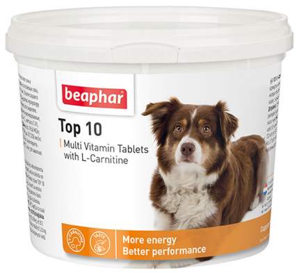 Витаминный комплекс для собак Beaphar Top 10, с L-карнитином, 180 табл