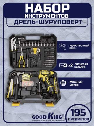 Дрель-шуруповерт аккумуляторная GOODKING EС-1202195 — это многофункциональный электроинструмент для работ по дому и для профессиональных мастерских.  ...
