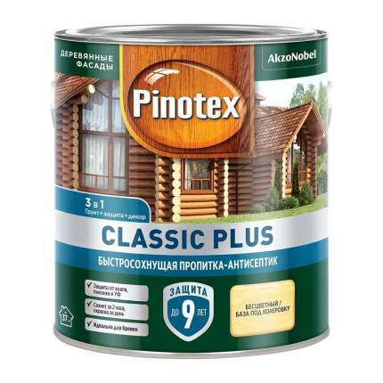 Пропитка-антисептик Pinotex Classic Plus 3 в 1, быстросохнущая, база под колеровку, 2,5 л