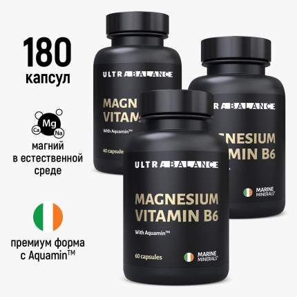 Магний с В6 Премиум ULTRABALANCE Magnesium&Vitamin B6 premium капсулы 60 шт. 3 уп.