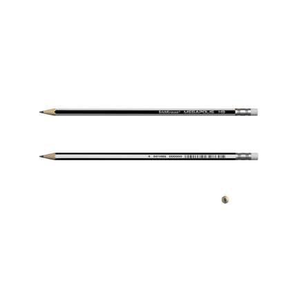 Чернографитный шестигранный карандаш с ластиком ErichKrause® MEGAPOLIS HB тубус 42