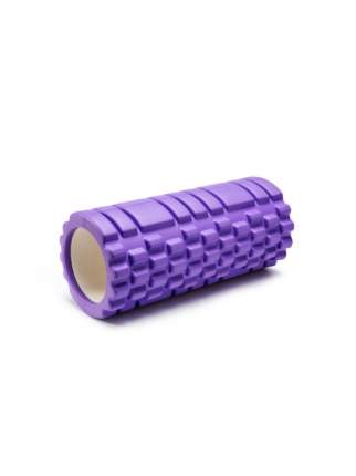 Ролик массажный для йоги и фитнеса, диаметр 14см, ширина 33см, фиолетовый цвет, ЭВА+ПВХ