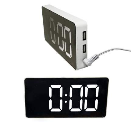 LED зеркальные электронные часы c будильником и термометром (4375.1)