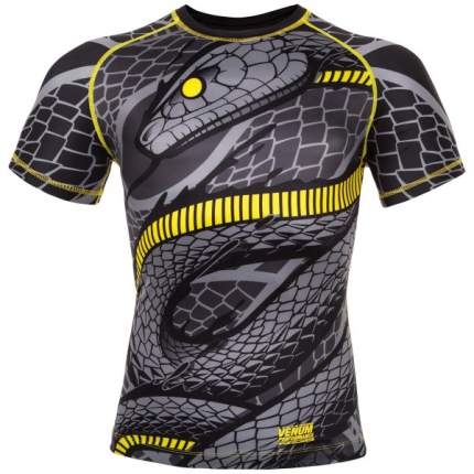 Рашгард Venum Snaker Rashguard Short Sleeve Black/Yellow размер XXL