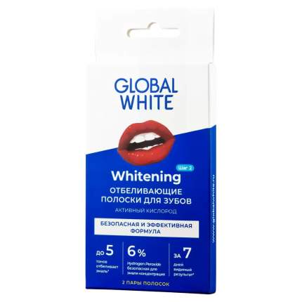 Полоски Global White Teeth Whitening Strips для Отбеливания Зубов, 2 саше
