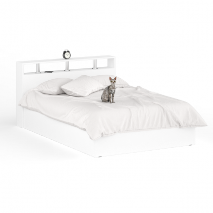Кровать Камелия 1400+Осн белый, 144х204х88 см