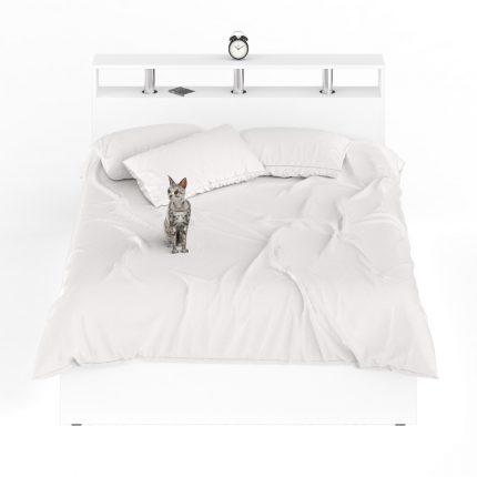 Кровать Камелия 1400+Осн белый, 144х204х88 см