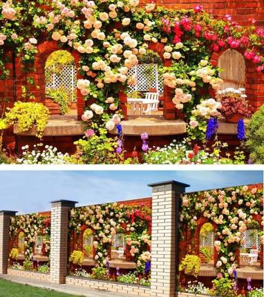 Фотосетка "Рада" для декора забора "Двор в цветах" 158х300 см.