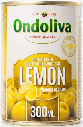 Оливки Ondoliva зеленые, фаршированные лимоном, 300 мл