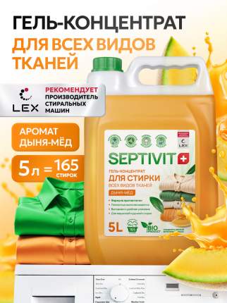 Гель для стирки Septivit Дыня-Мёд, концентрат, универсальный, 5 л