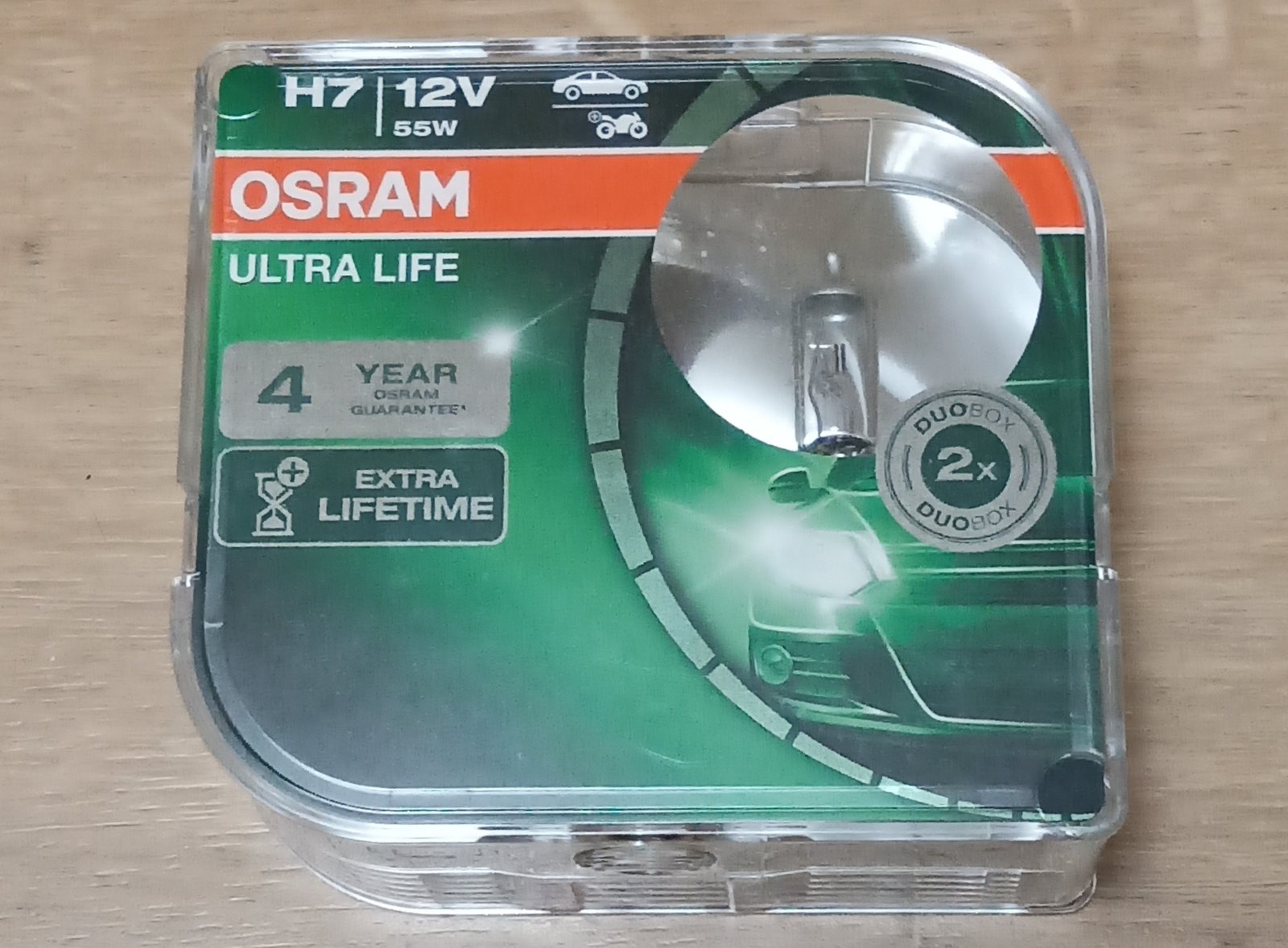 Лампы Osram H7 ultra life — SEAT Ibiza (6J), 1,4 л, 2008 года