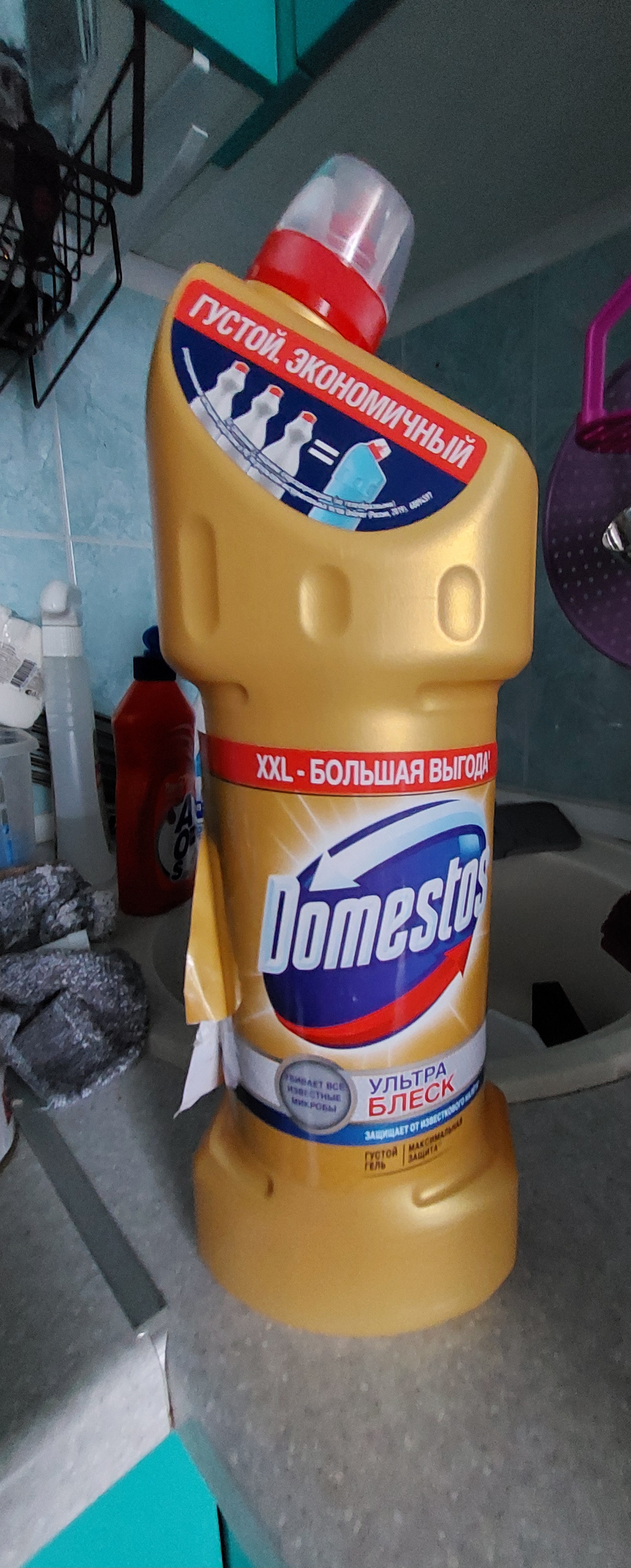 Чистящее средство для туалета Domestos Ультра Блеск 1500 мл - отзывы  покупателей на Мегамаркет | 600000479844