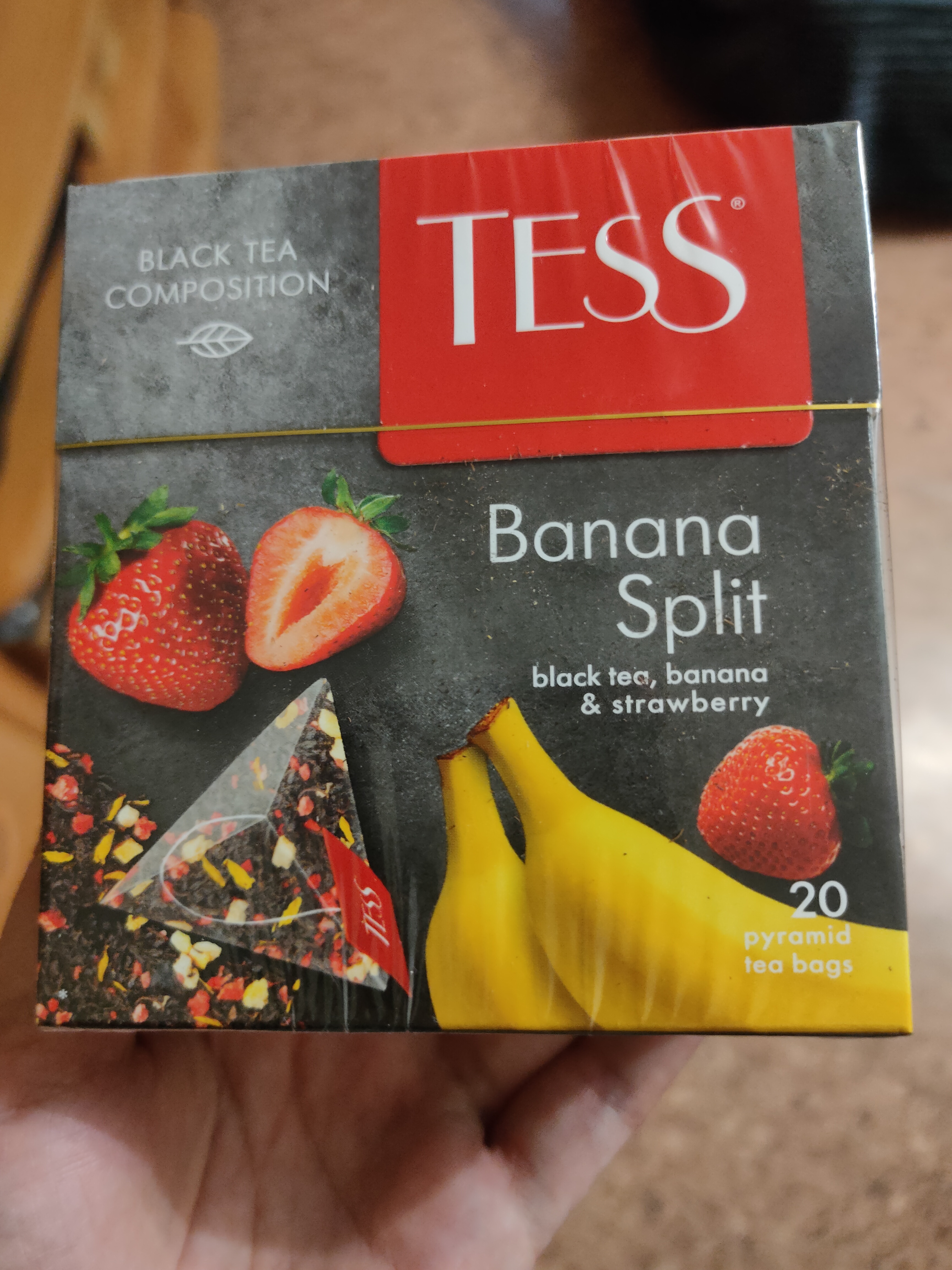 Чай чёрный Tess Banana Split, в пирамидках, 20 пакетиков - отзывы  покупателей на маркетплейсе Мегамаркет | Артикул: 100023256935