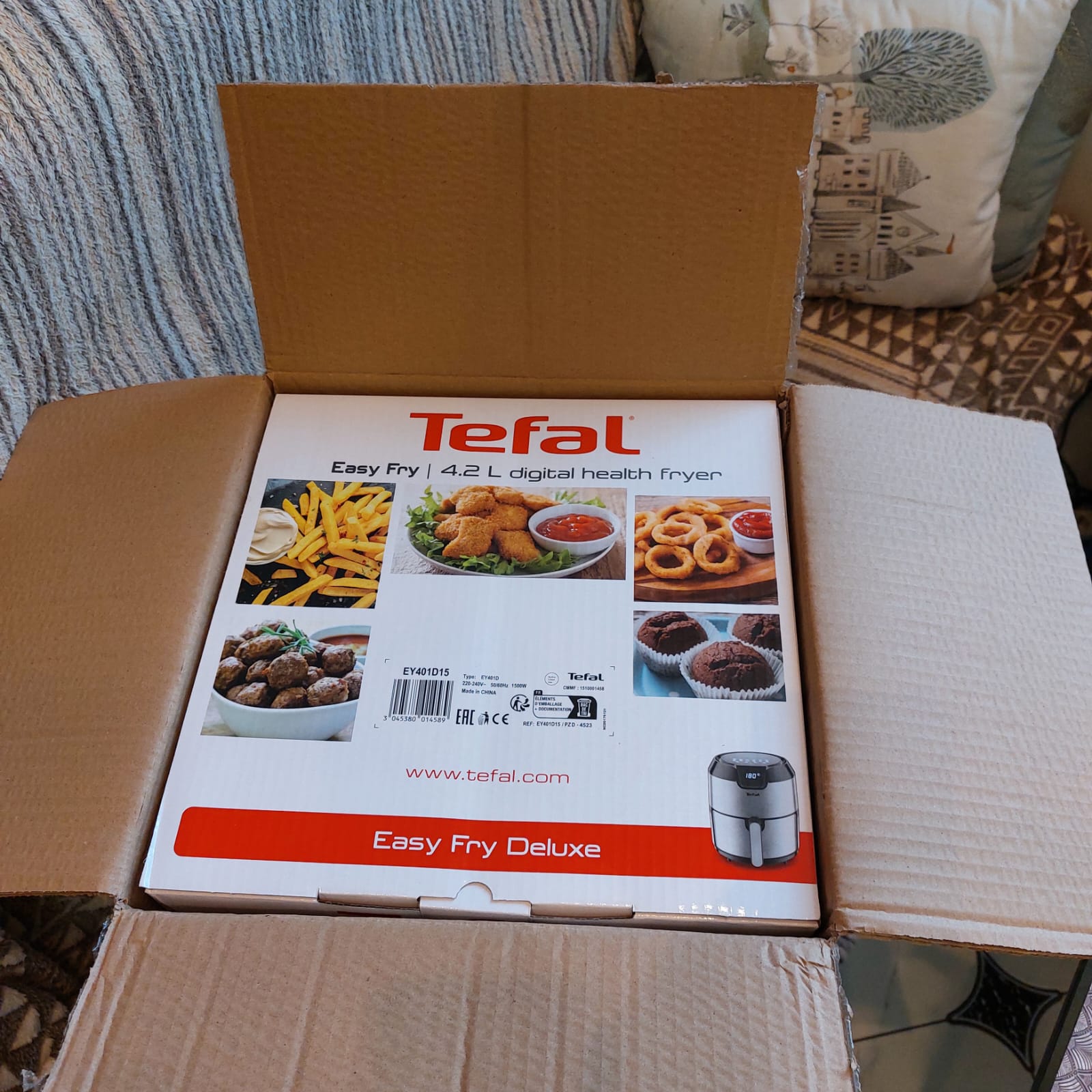 Аэрогриль Tefal Easy Fry Deluxe EY401D15, черный/серебристый - отзывы  покупателей на Мегамаркет