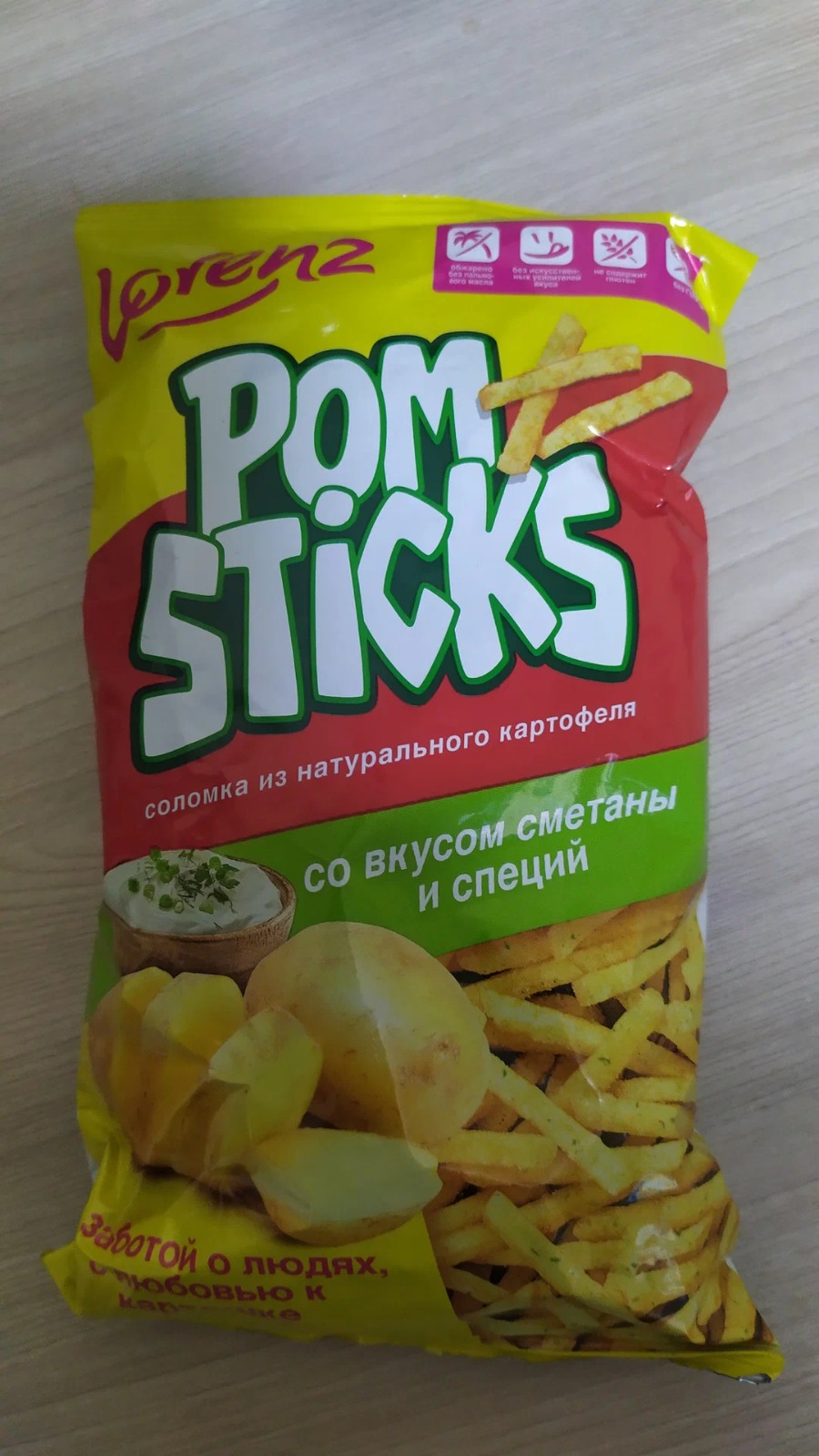 Чипсы Pomsticks картофельная соломка со вкусом сметаны и специй, 100 г -  отзывы покупателей на маркетплейсе Мегамаркет | Артикул: 100025760581