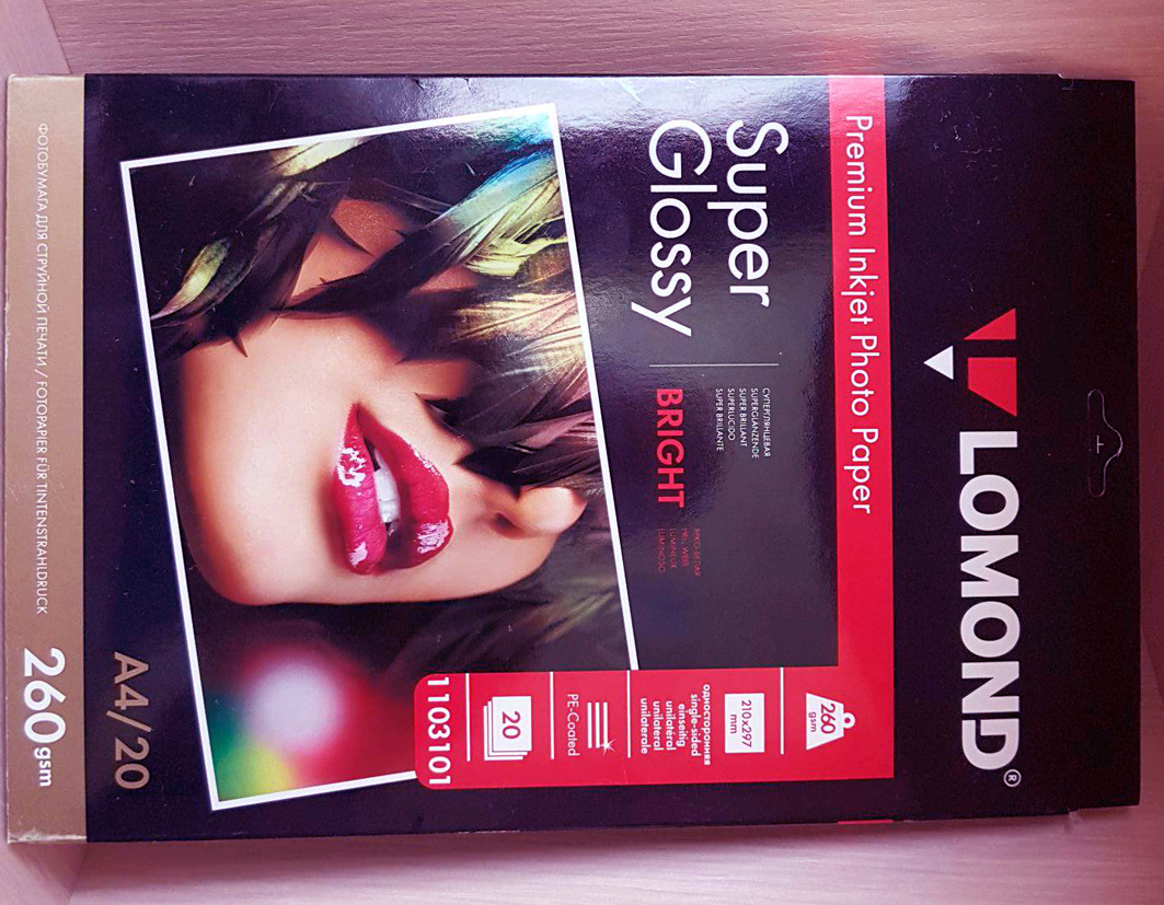 Купить фотобумага для принтера Lomond 1103101 A4 Суперглянцевая 260г/кв ...