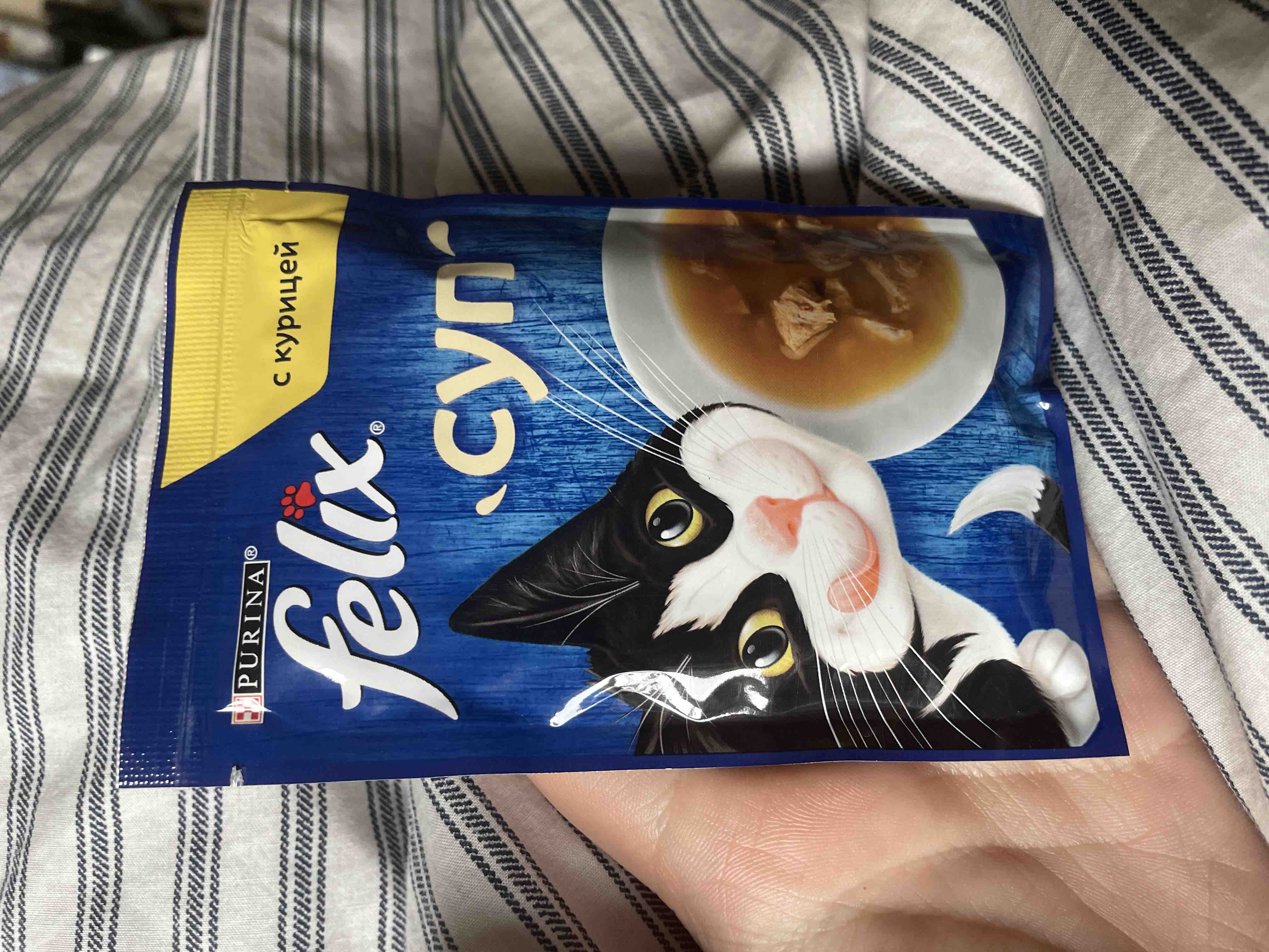 Купить влажный корм для кошек Felix Суп, для взрослых, курица, 48г ...