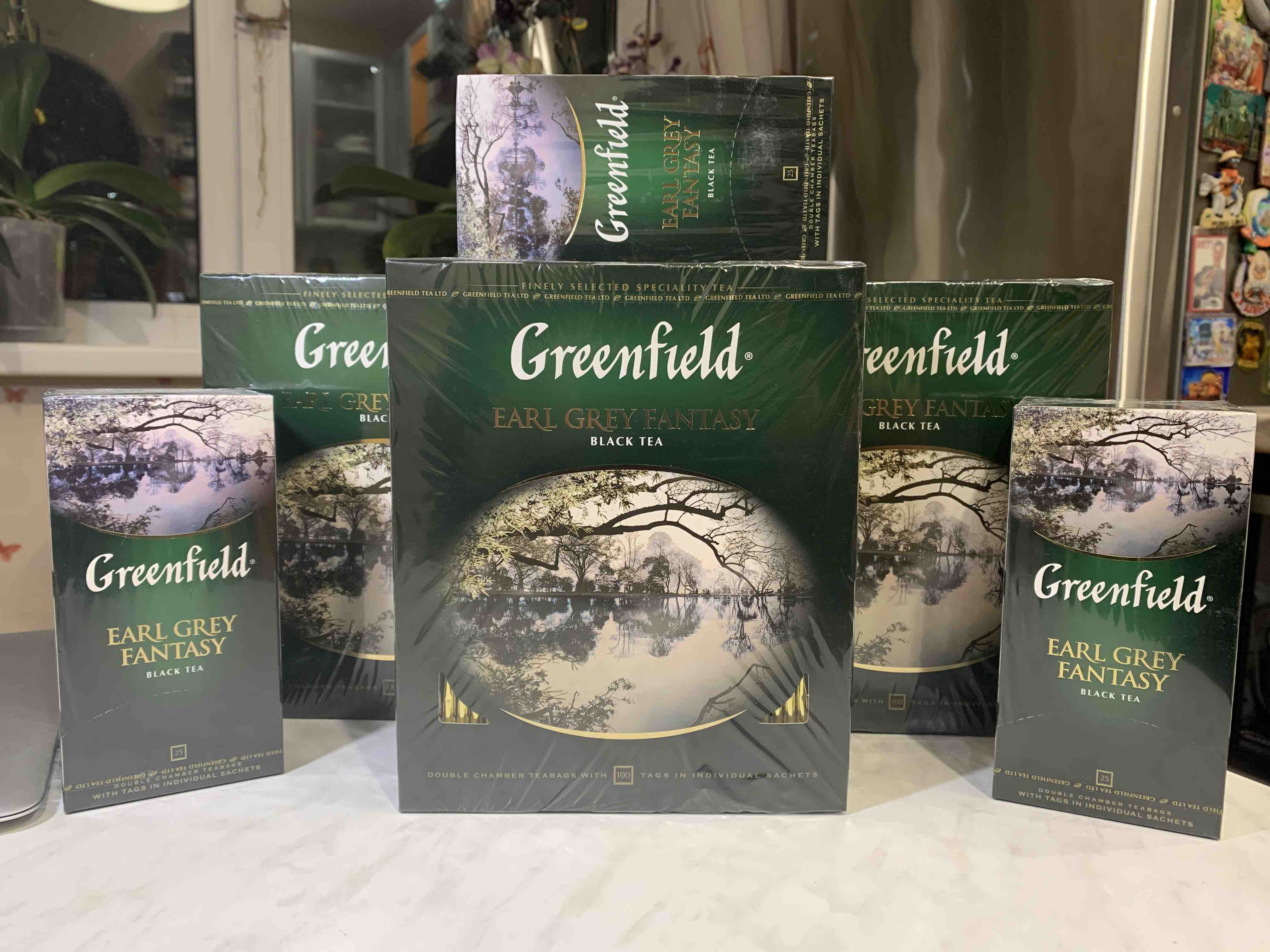 Купить чай черный Greenfield Earl Grey Fantasy 100 пакетиков, цены на