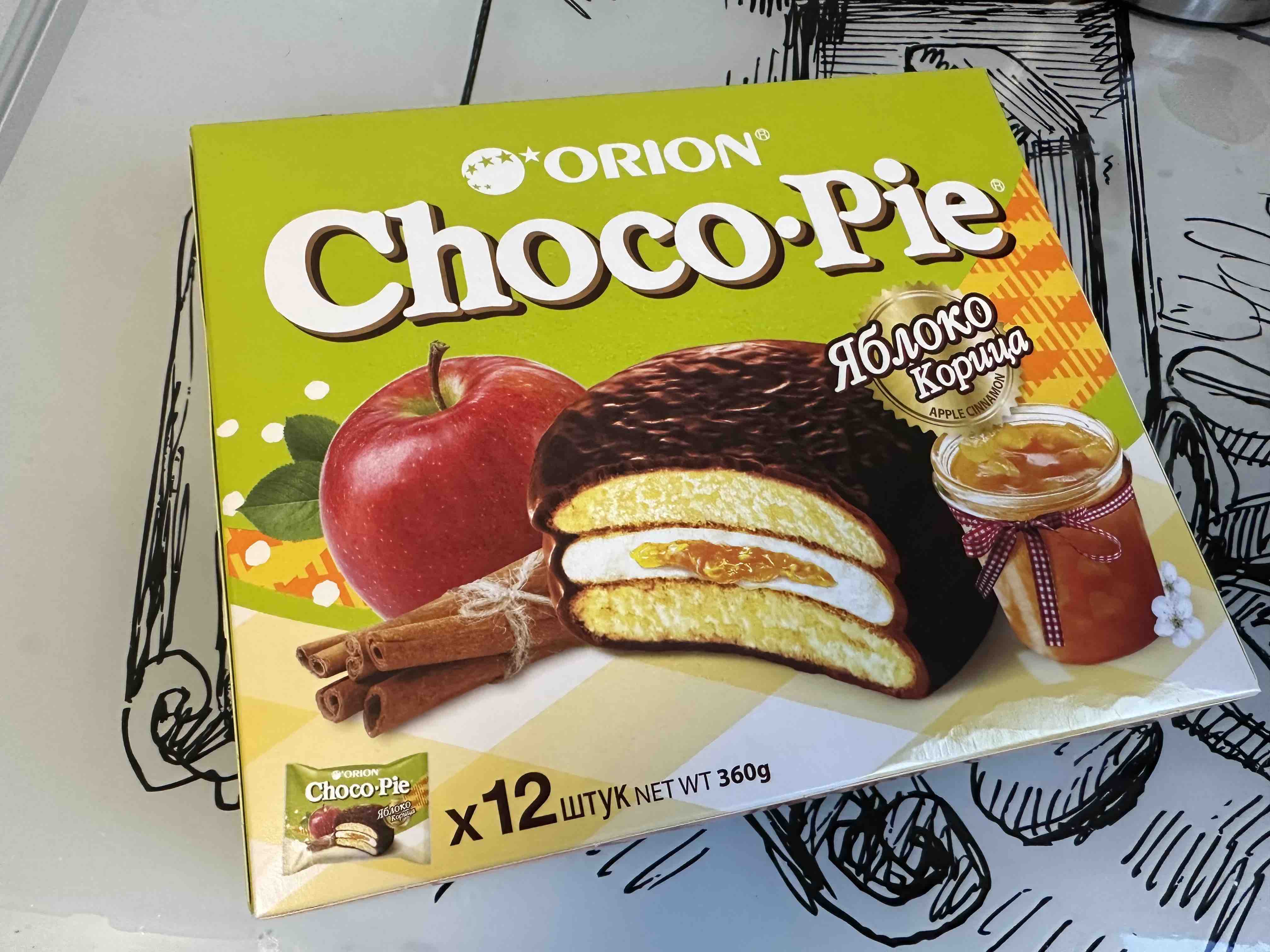 Пирожное Orion Choco Pie яблоко корица 12*30г 360г - отзывы покупателей на  маркетплейсе Мегамаркет | Артикул: 600004226249