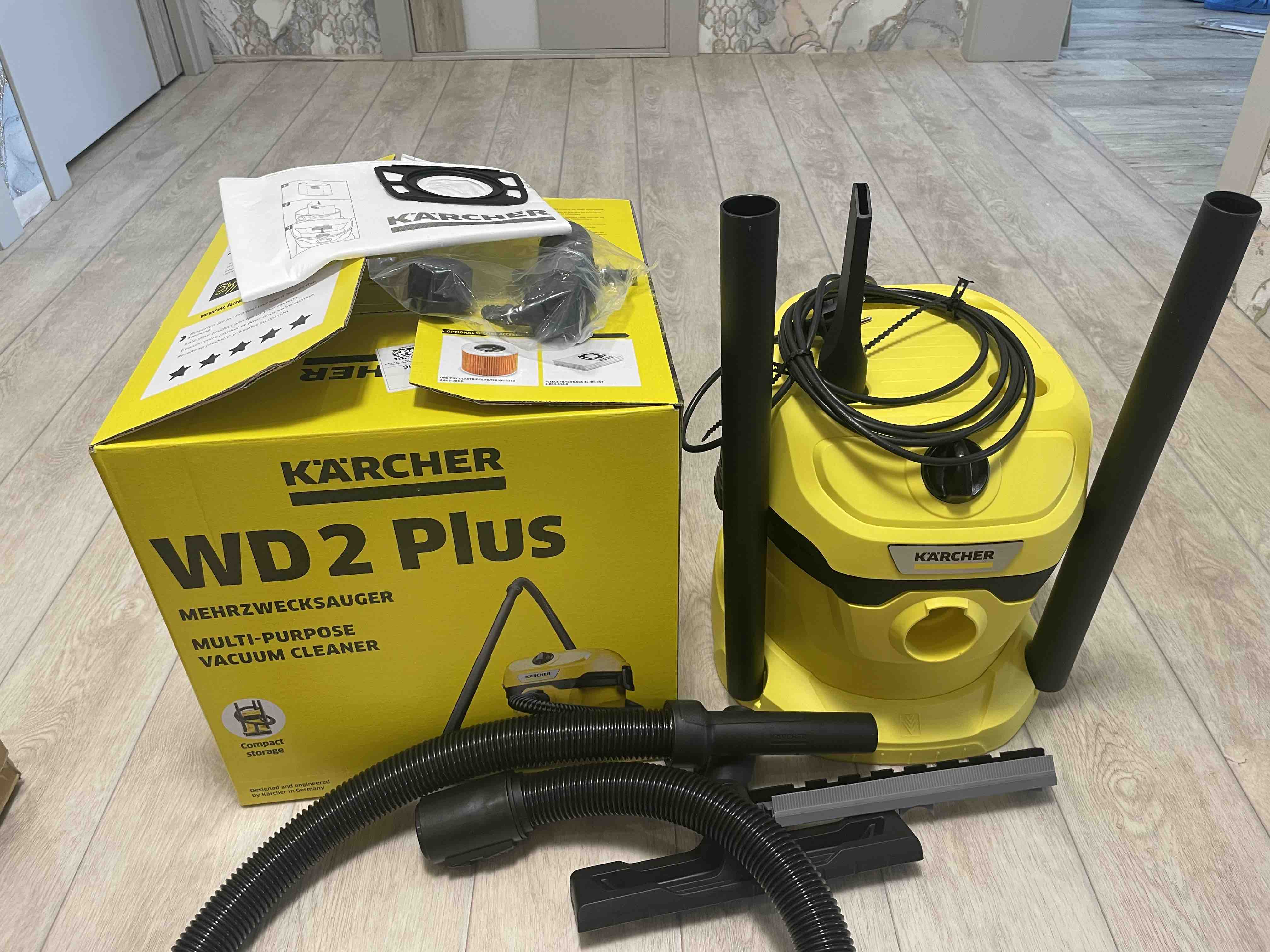 Хозяйственный пылесос Karcher WD 2 Plus V-12/4/18/C - отзывы покупателей на  Мегамаркет | 600006010394