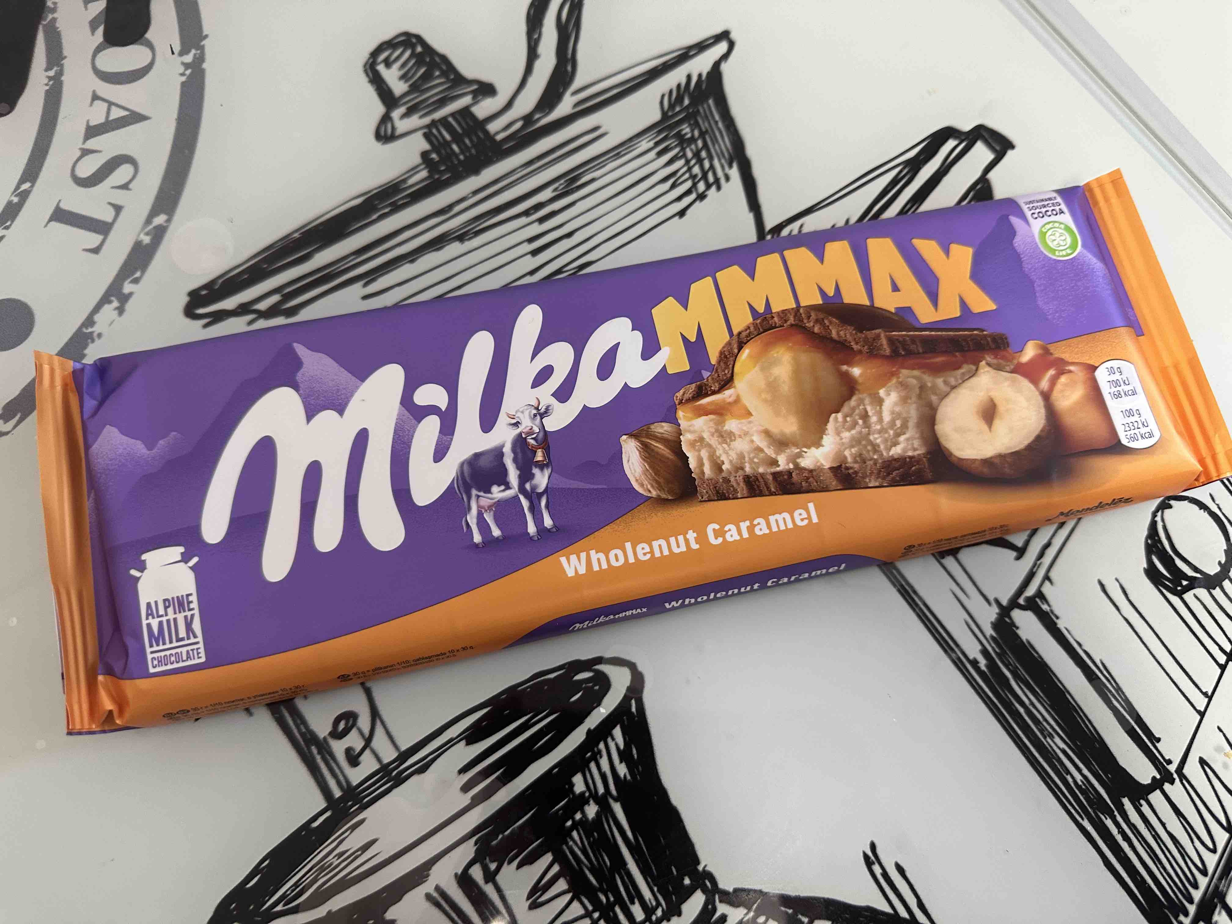 Шоколад Milka Wholenut Caramel молочный с фундуком и карамелью 300г