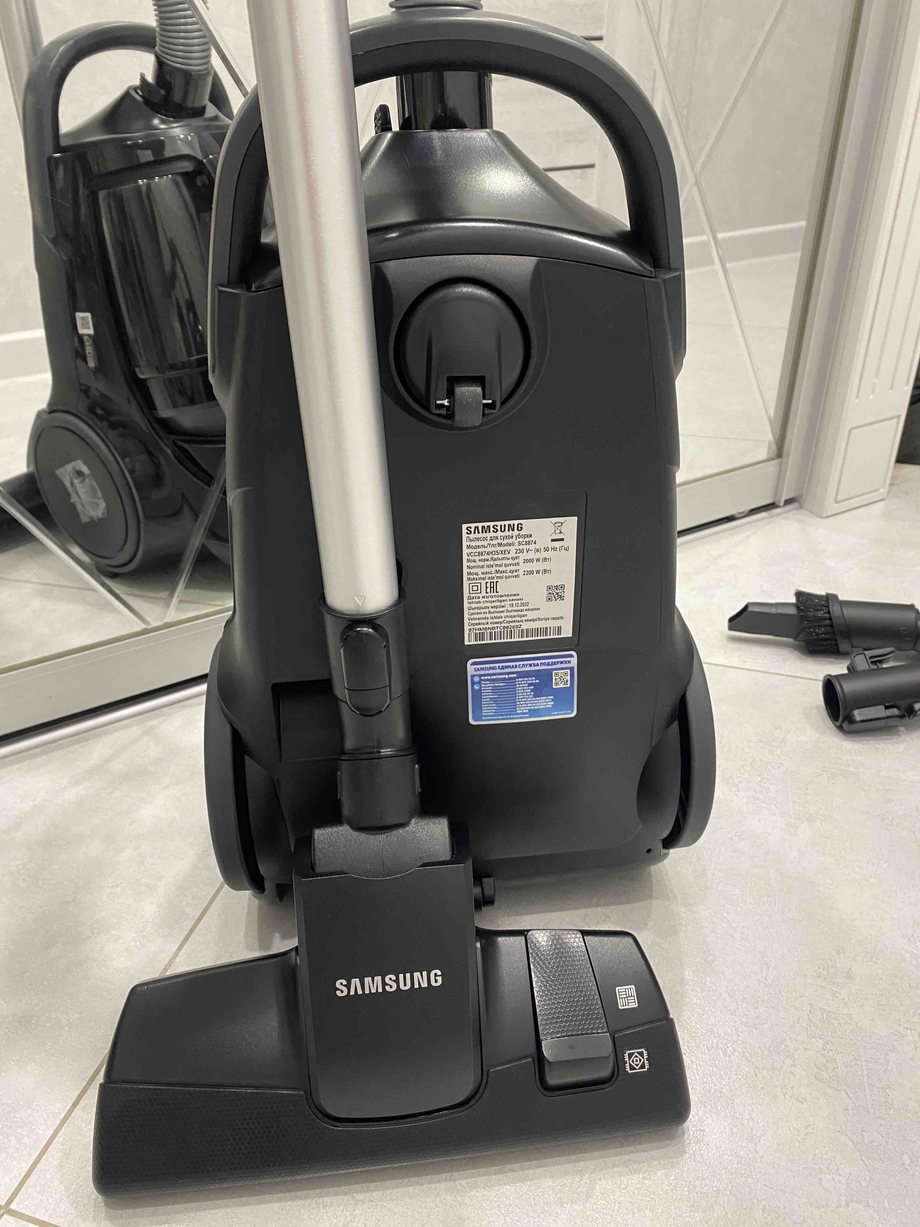 Пылесос Samsung VCC8874H35/XEV Black - отзывы покупателей на маркетплейсе  Мегамаркет | Артикул: 100024027583