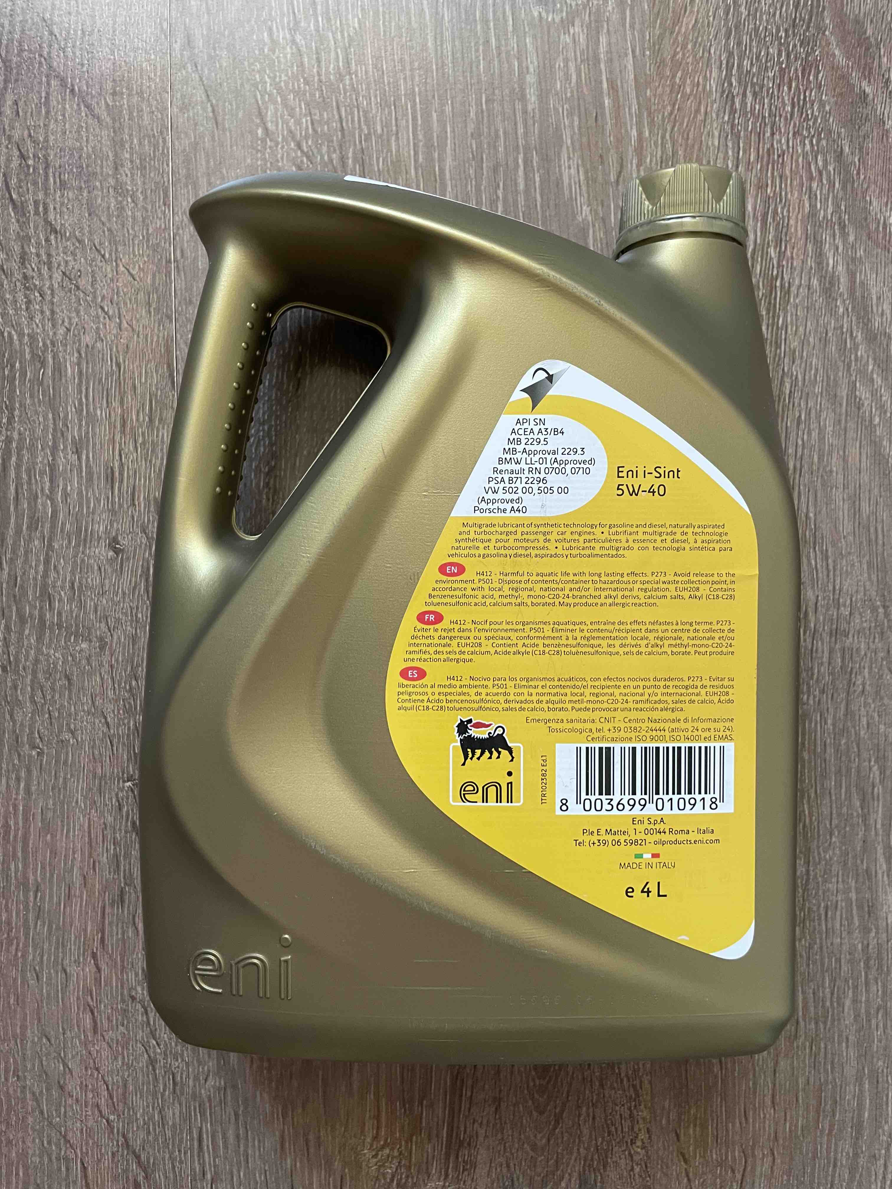Моторное масло Eni синтетическое API SN, ACEA A3/B4, VW 502 4л - купить ...