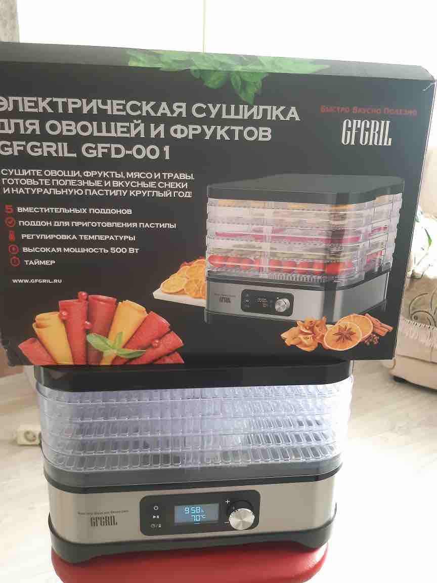 Сушилка для овощей и фруктов GFGRIL Black/Silver 5 уровней + поддон для  пастилы - отзывы покупателей на маркетплейсе Мегамаркет | Артикул:  600006938657