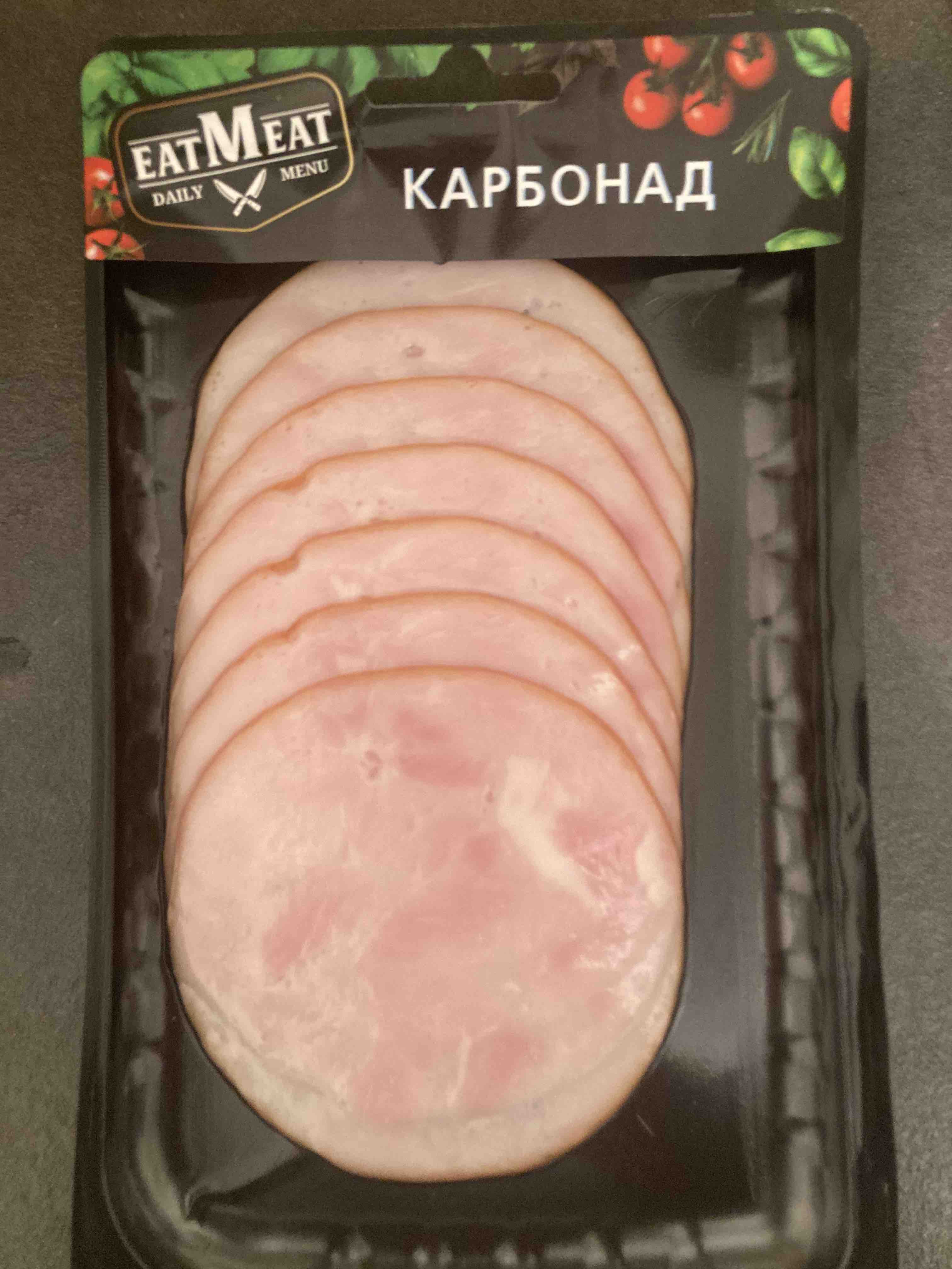 Карбонад варено-копченый Eat Meat нарезка 100 г - отзывы покупателей на  маркетплейсе Мегамаркет | Артикул: 100058599485