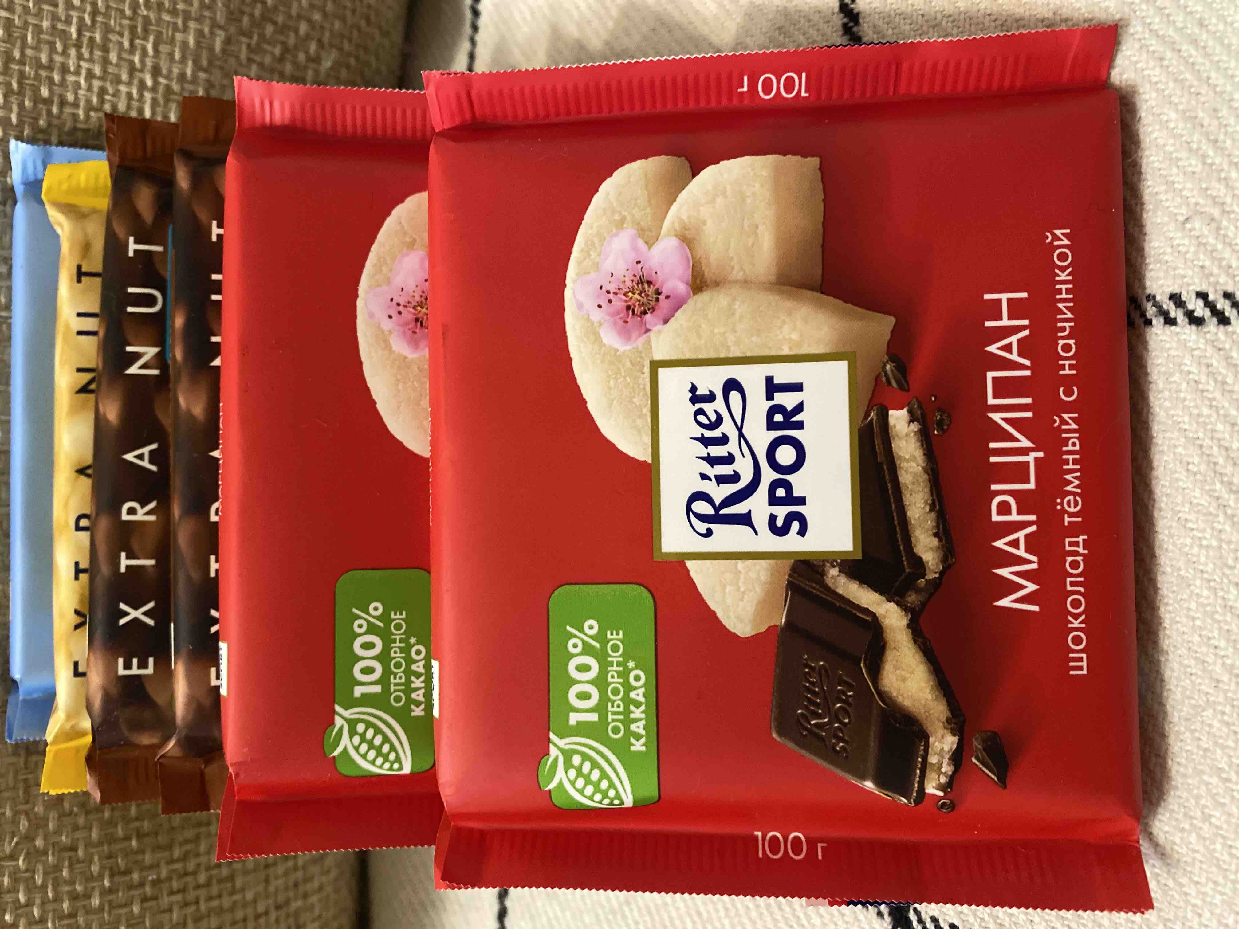 Шоколад тёмный Ritter Sport с начинкой марципан 100 г - отзывы покупателей  на маркетплейсе Мегамаркет | Артикул: 100023331751