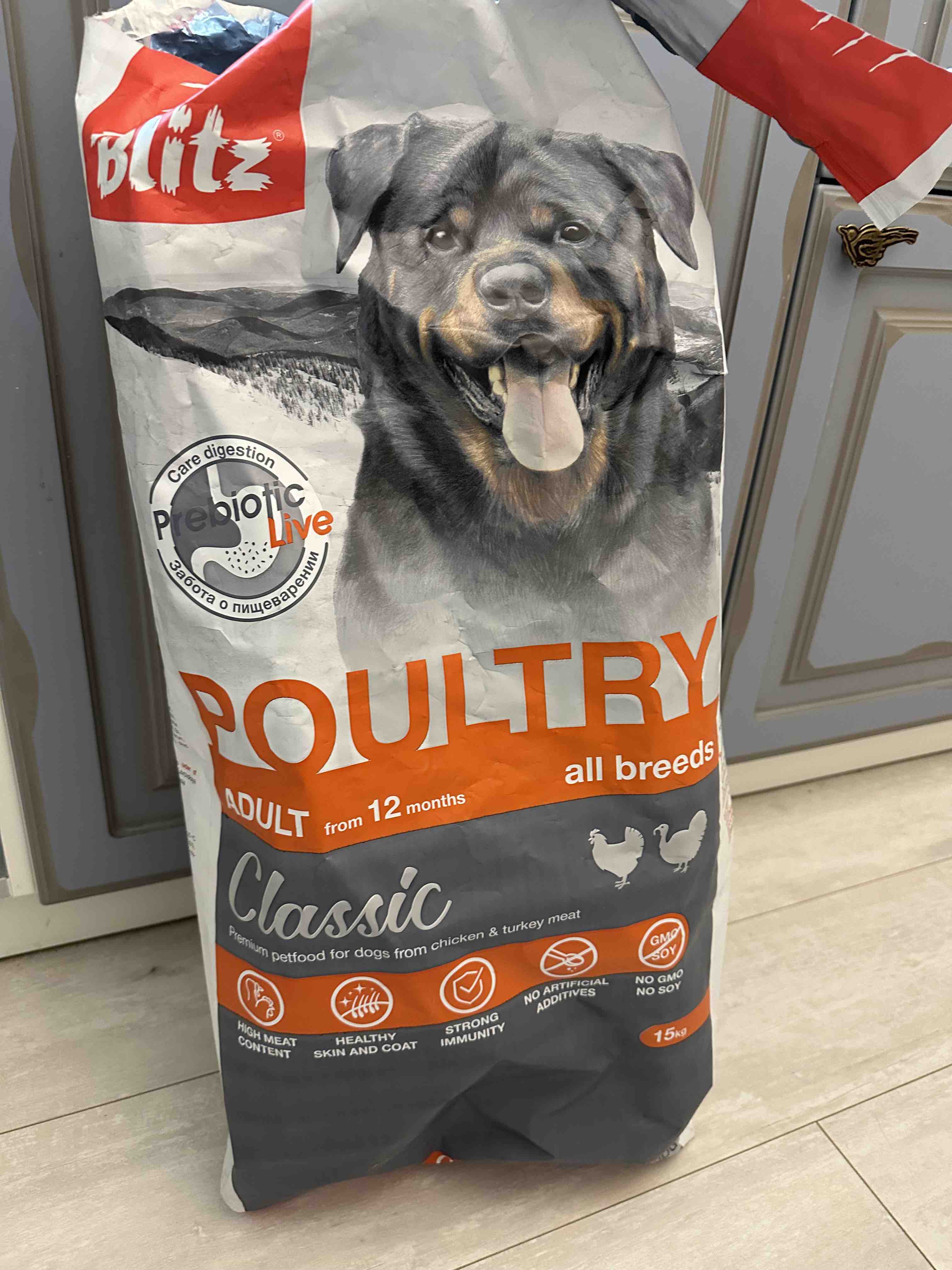 Сухой корм для собак BLITZ ADULT DOG POULTRY, домашняя птица, 15кг - отзывы  покупателей на маркетплейсе Мегамаркет | Артикул товара:600003124356