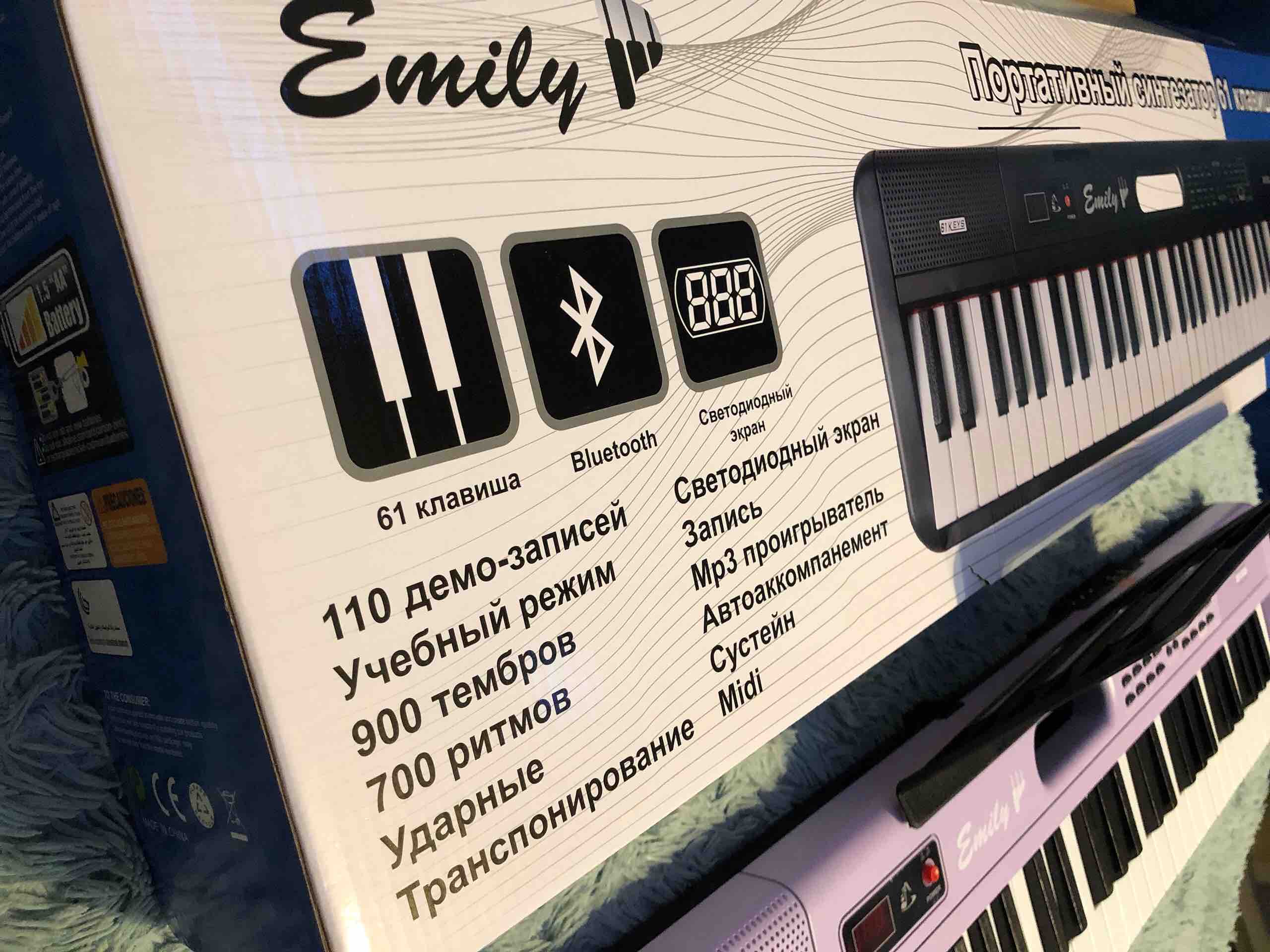 Портативный синтезатор EMILY PIANO EK-7 BK - отзывы покупателей на  маркетплейсе Мегамаркет | Артикул: 600011383308