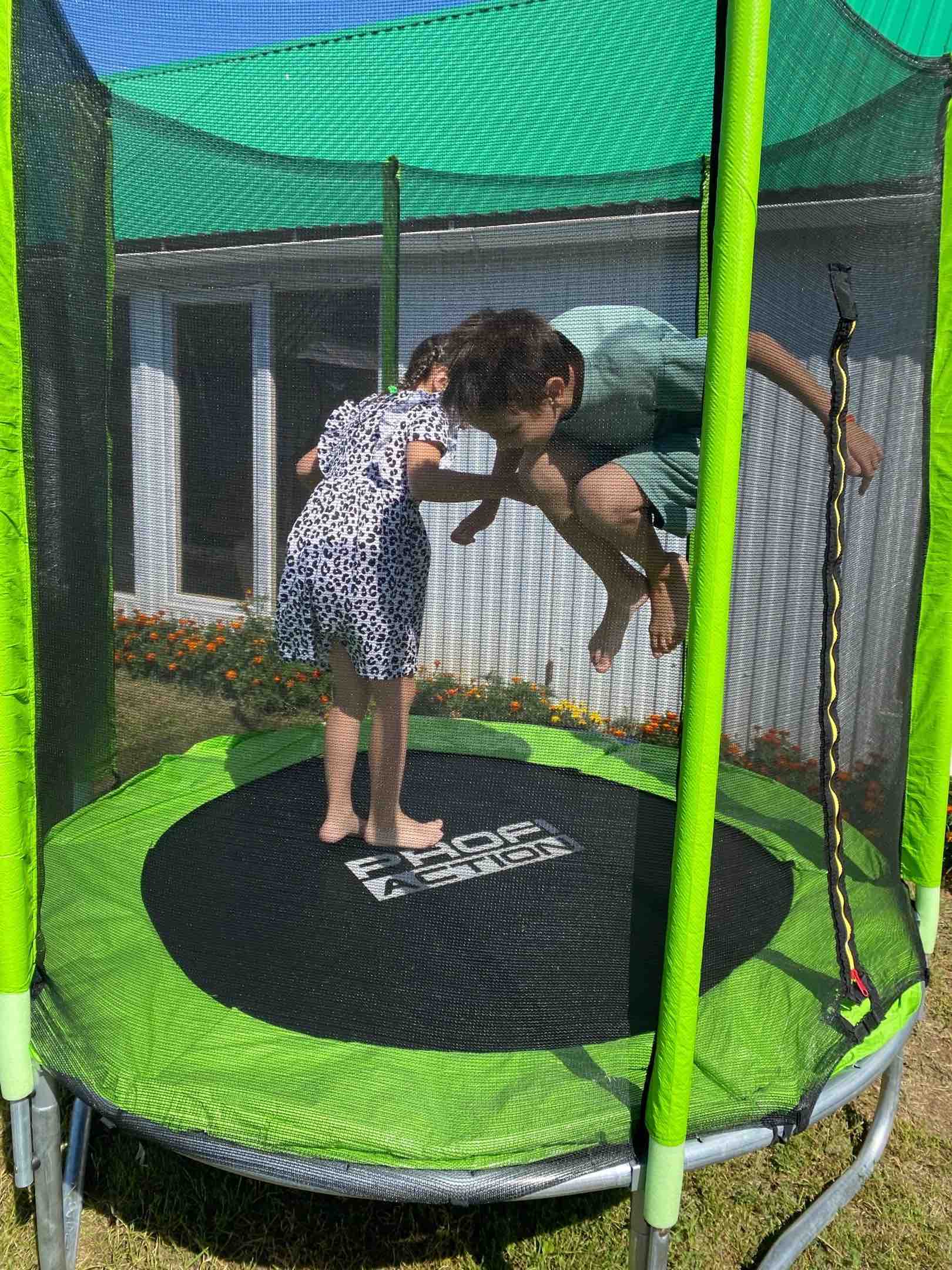 Батут DFC Trampoline Fitness с сеткой 150 см, светло-зеленый - отзывы  покупателей на Мегамаркет