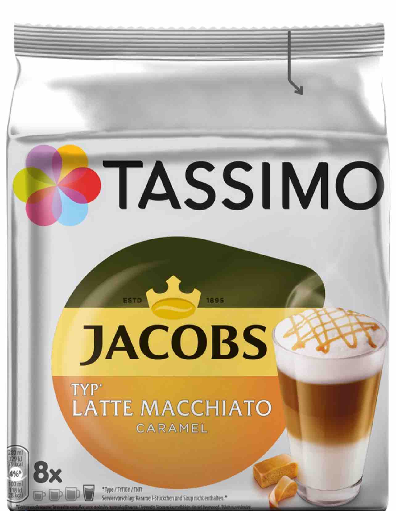 Кофе в капсулах Jacobs Tassimo Latte Caramel Т-диски, 8 шт. - отзывы  покупателей на Мегамаркет