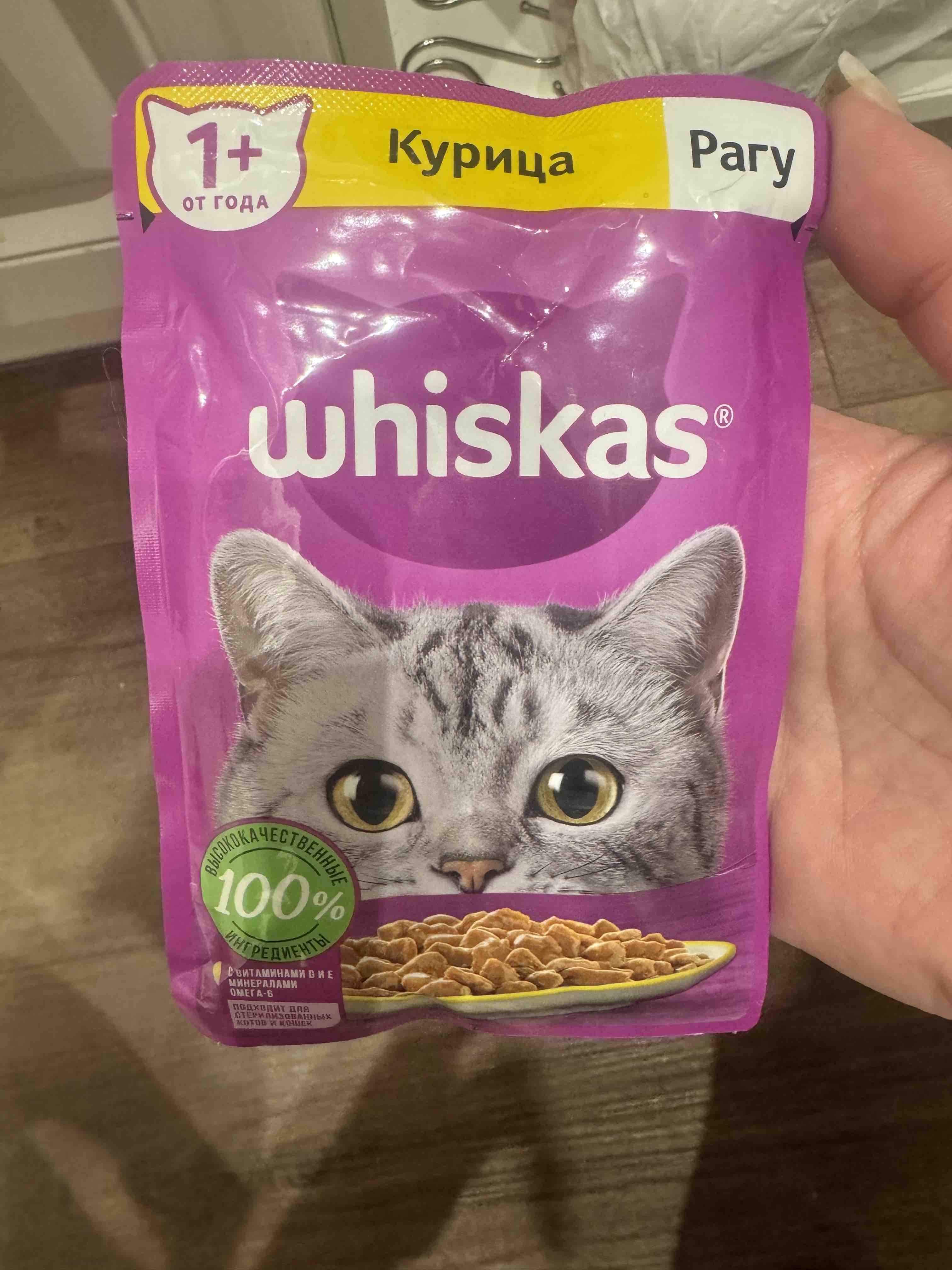 Купить влажный корм для кошек Whiskas Рагу, телятина, 75г, цены на  Мегамаркет | Артикул: 100028678241